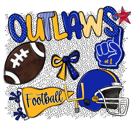 Outlaws Football Spirit-Royal Blue & Yellow