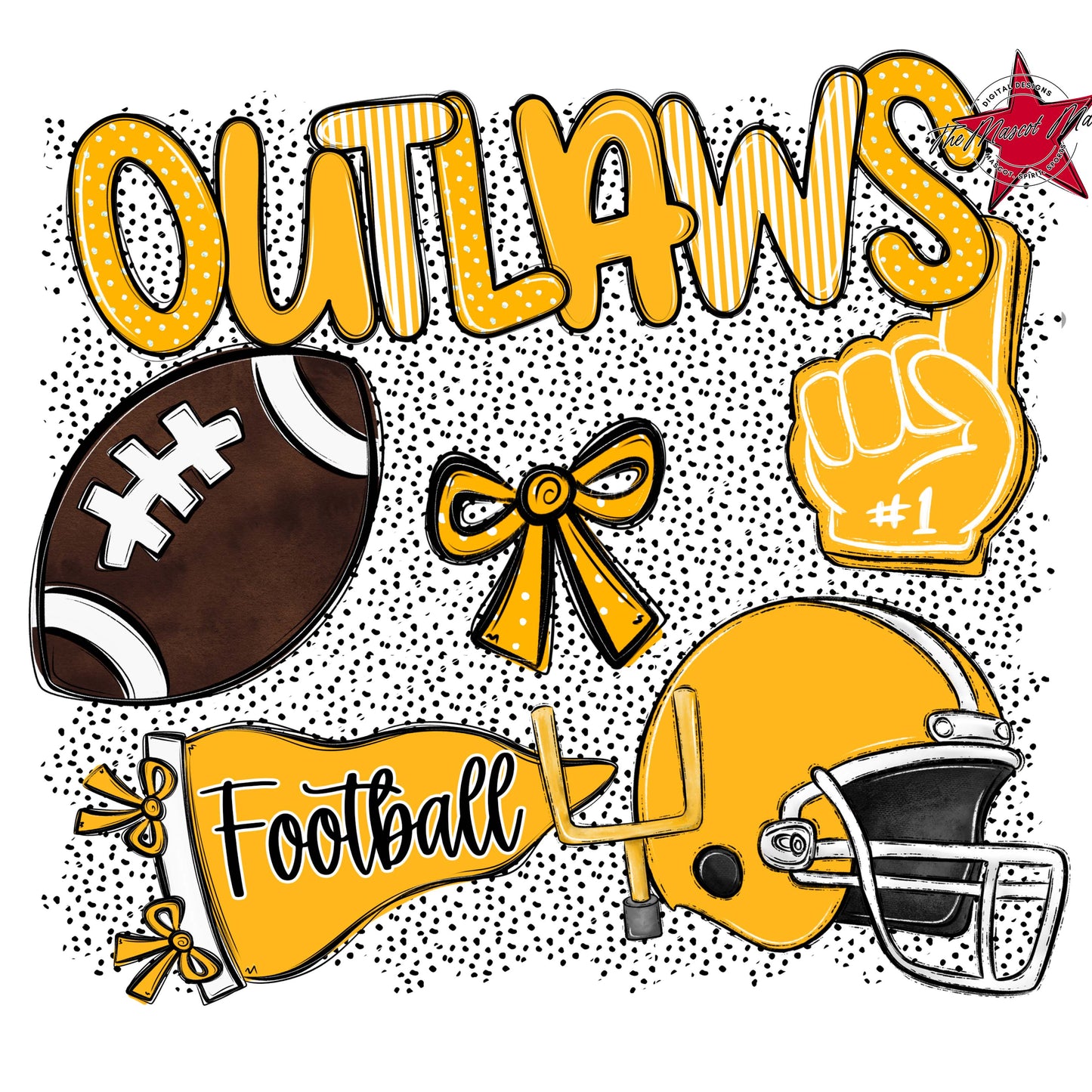 Outlaws Football Spirit-Yellow