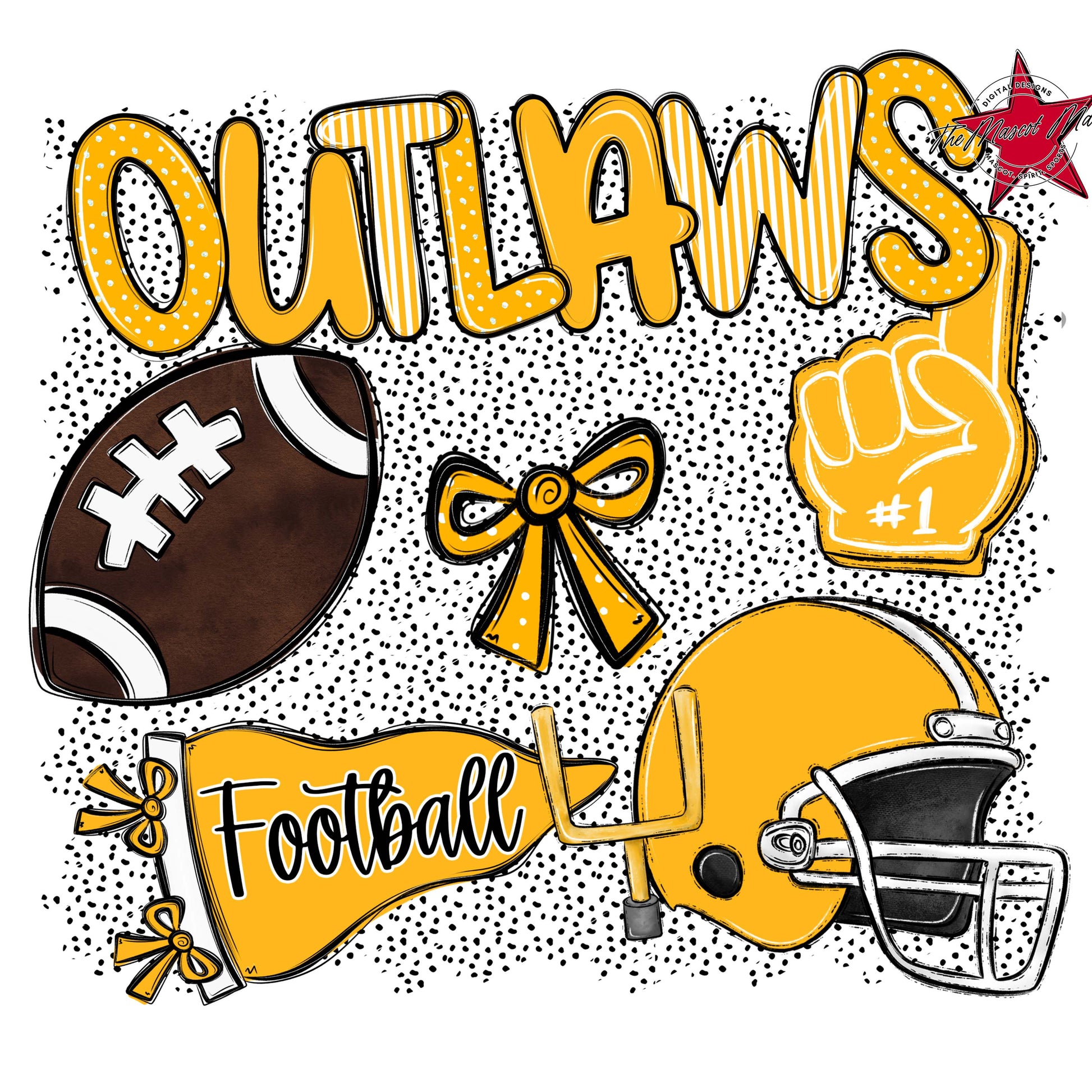 Outlaws Football Spirit-Yellow