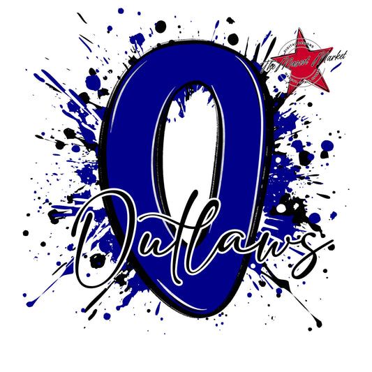 Outlaws Mascot Splatter-Blue