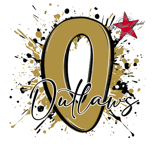 Outlaws Mascot Splatter-Gold
