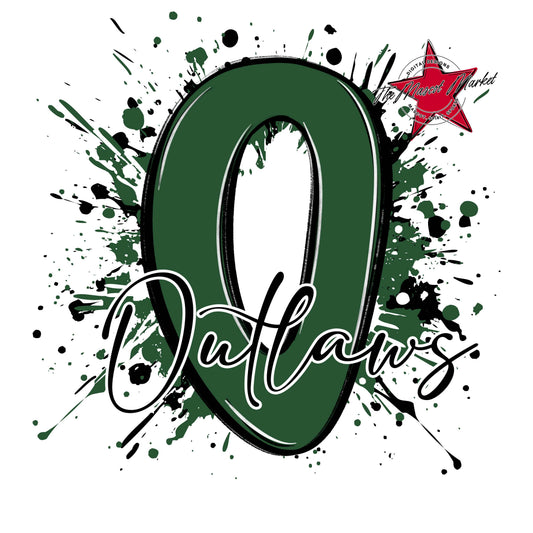Outlaws Mascot Splatter-Green