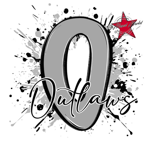 Outlaws Mascot Splatter-Grey