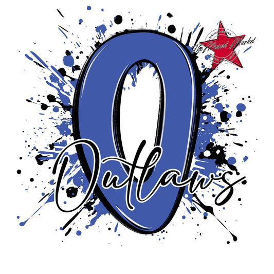 Outlaws Mascot Splatter-Off Blue