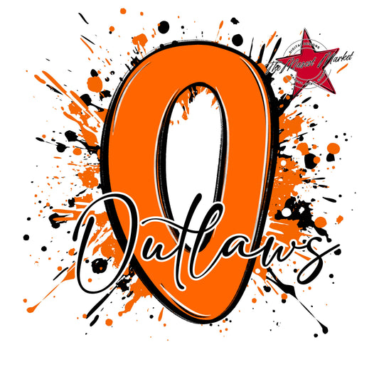 Outlaws Mascot Splatter-Orange