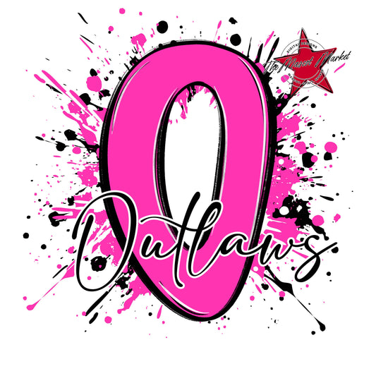 Outlaws Mascot Splatter-Pink