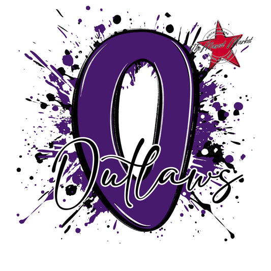 Outlaws Mascot Splatter-Purple