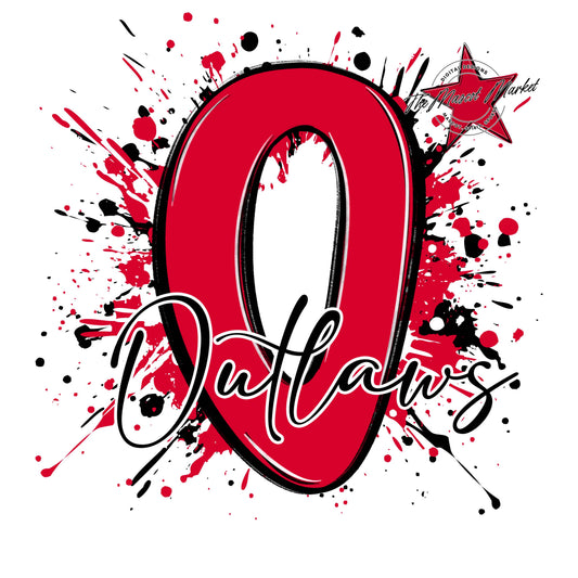 Outlaws Mascot Splatter-Red