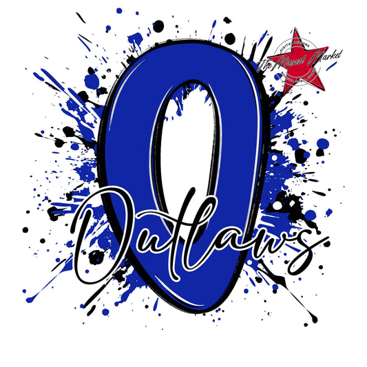Outlaws Mascot Splatter-Royal Blue
