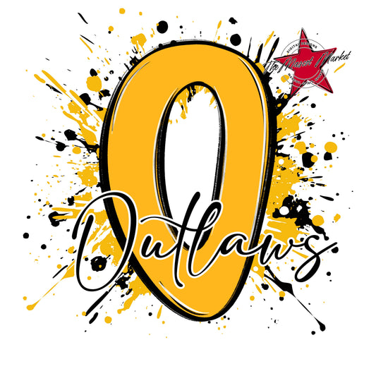Outlaws Mascot Splatter-Yellow