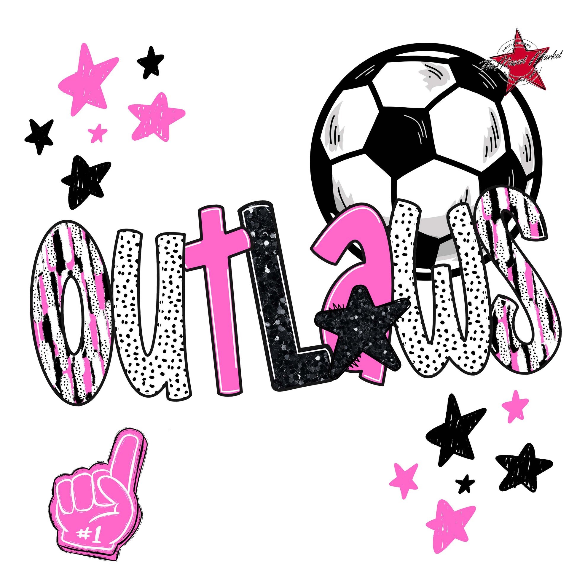 Outlaws Soccer Scrape-Baby Pink