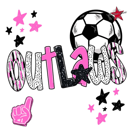 Outlaws Soccer Scrape-Baby Pink