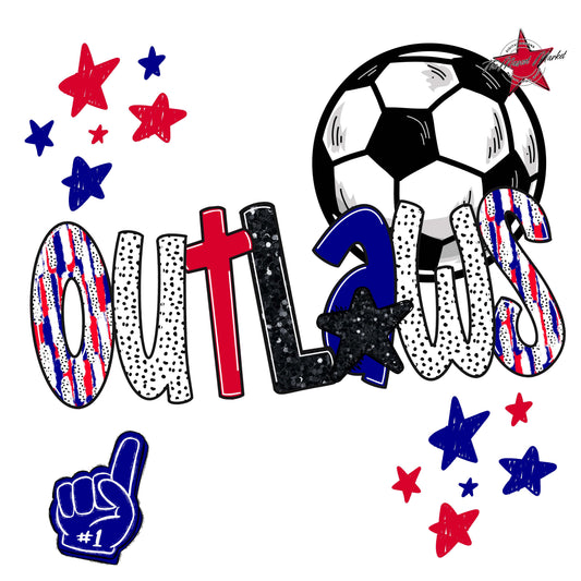 Outlaws Soccer Scrape-Blue & Red