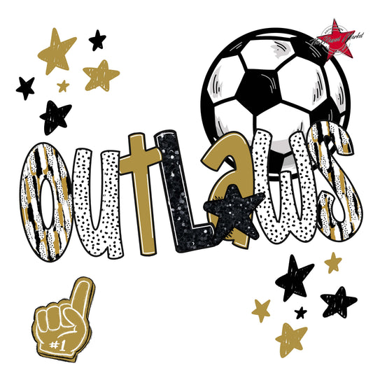 Outlaws Soccer Scrape-Gold