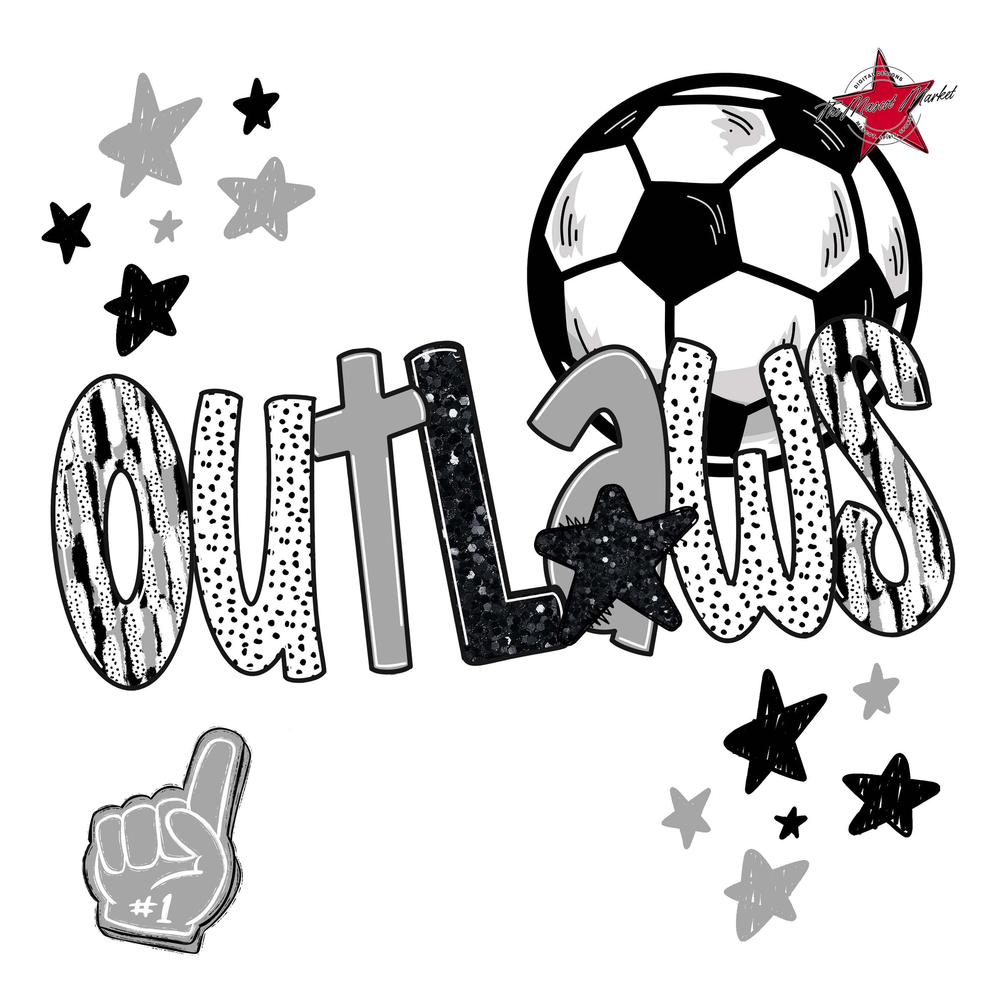 Outlaws Soccer Scrape-Grey