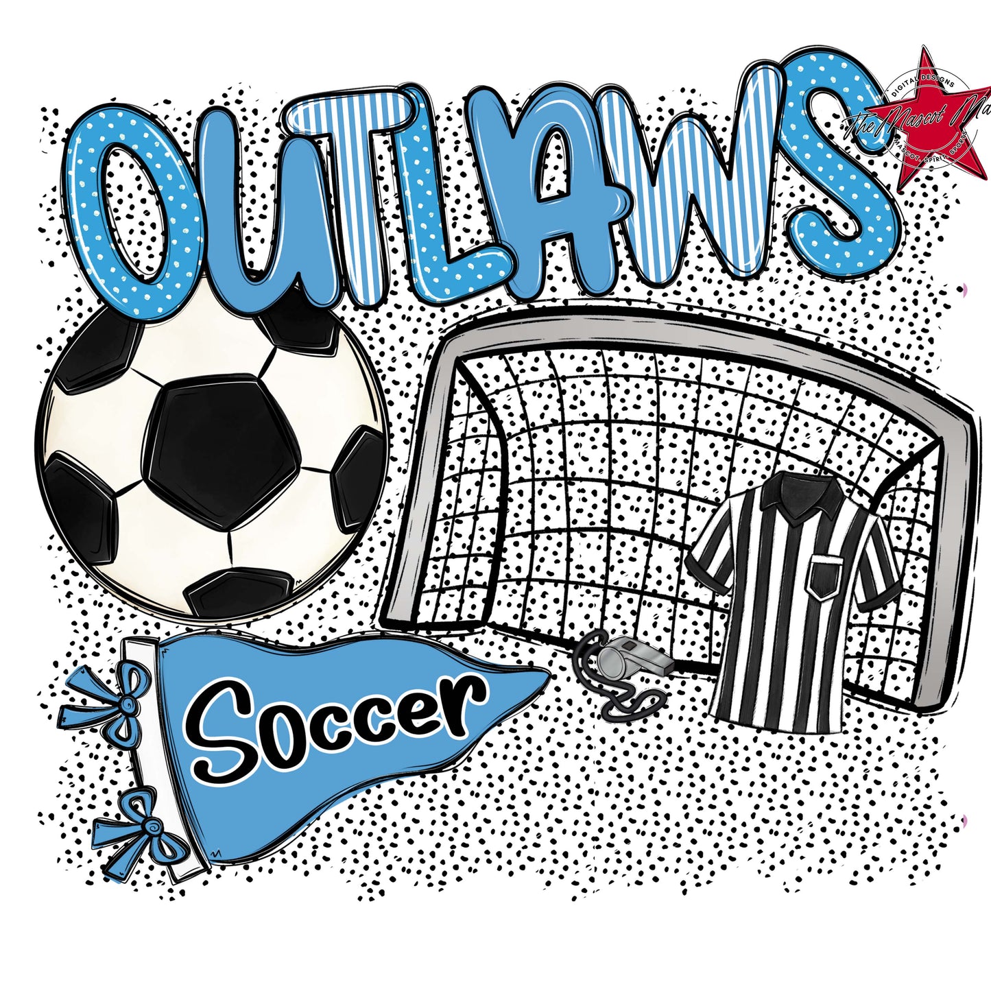 Outlaws Soccer Spirit-Carolina Blue