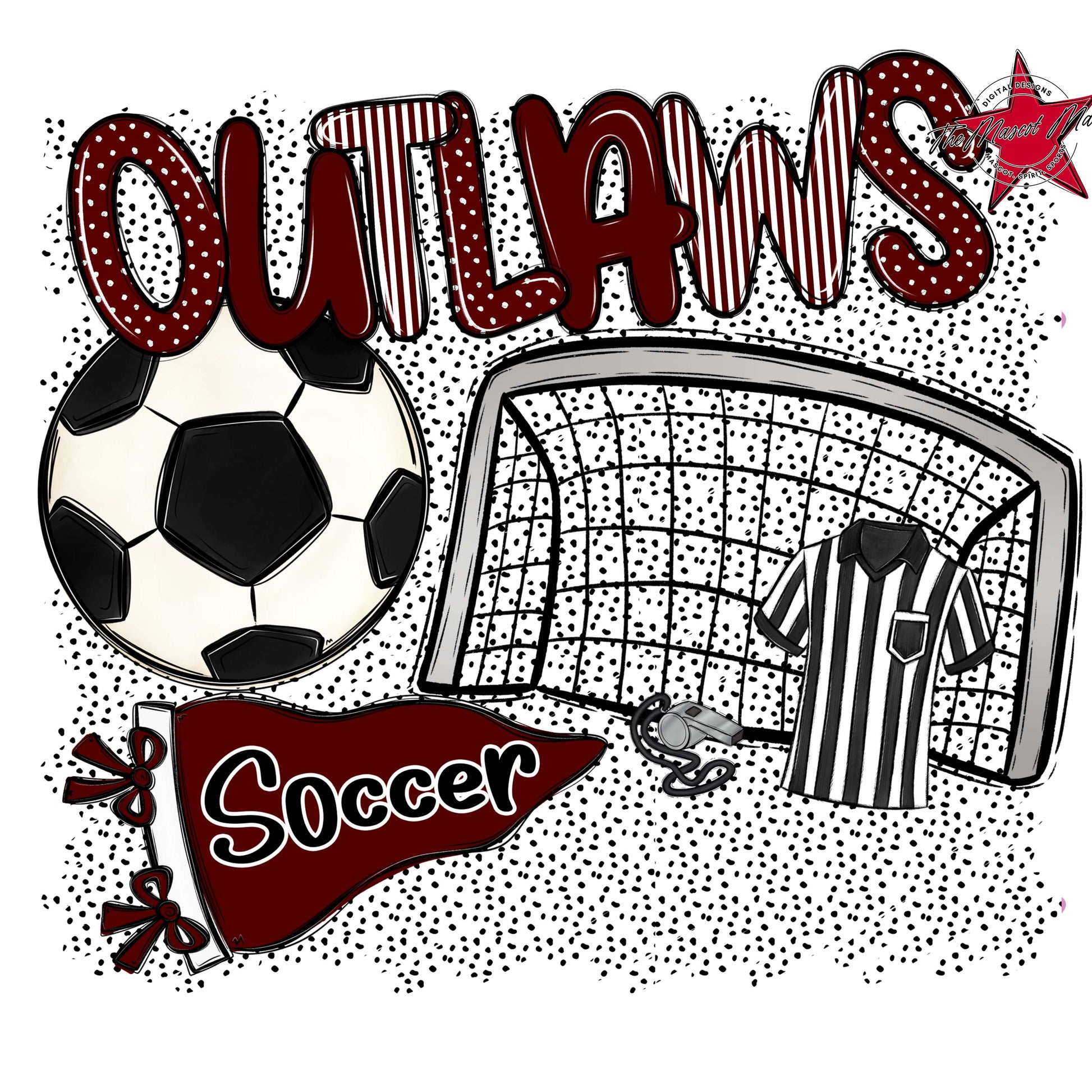 Outlaws Soccer Spirit-Maroon
