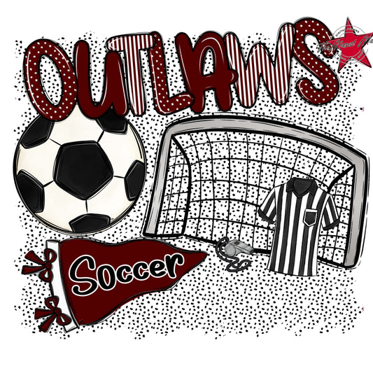 Outlaws Soccer Spirit-Maroon