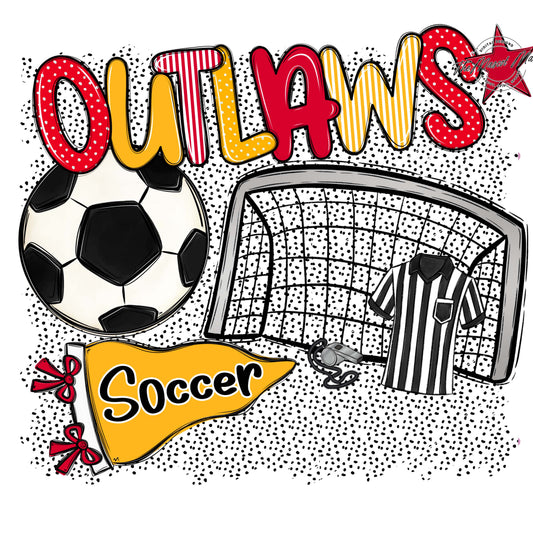 Outlaws Soccer Spirit-Red & Yellow