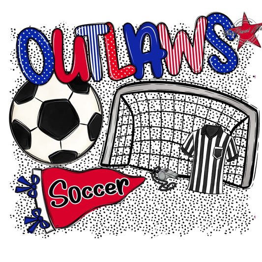 Outlaws Soccer Spirit-Royal Blue & Red