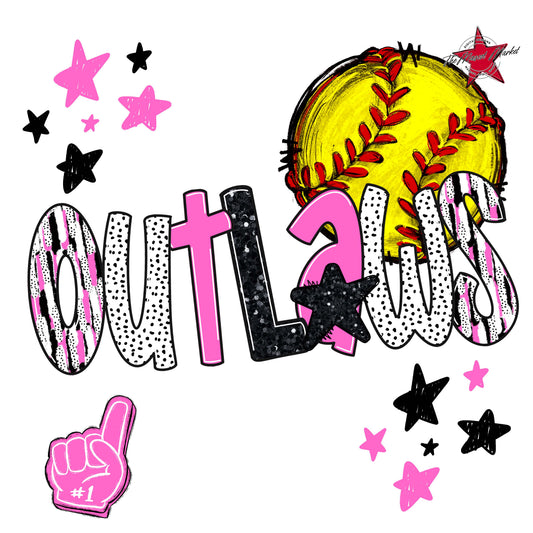 Outlaws Softball Scrape-Baby Pink