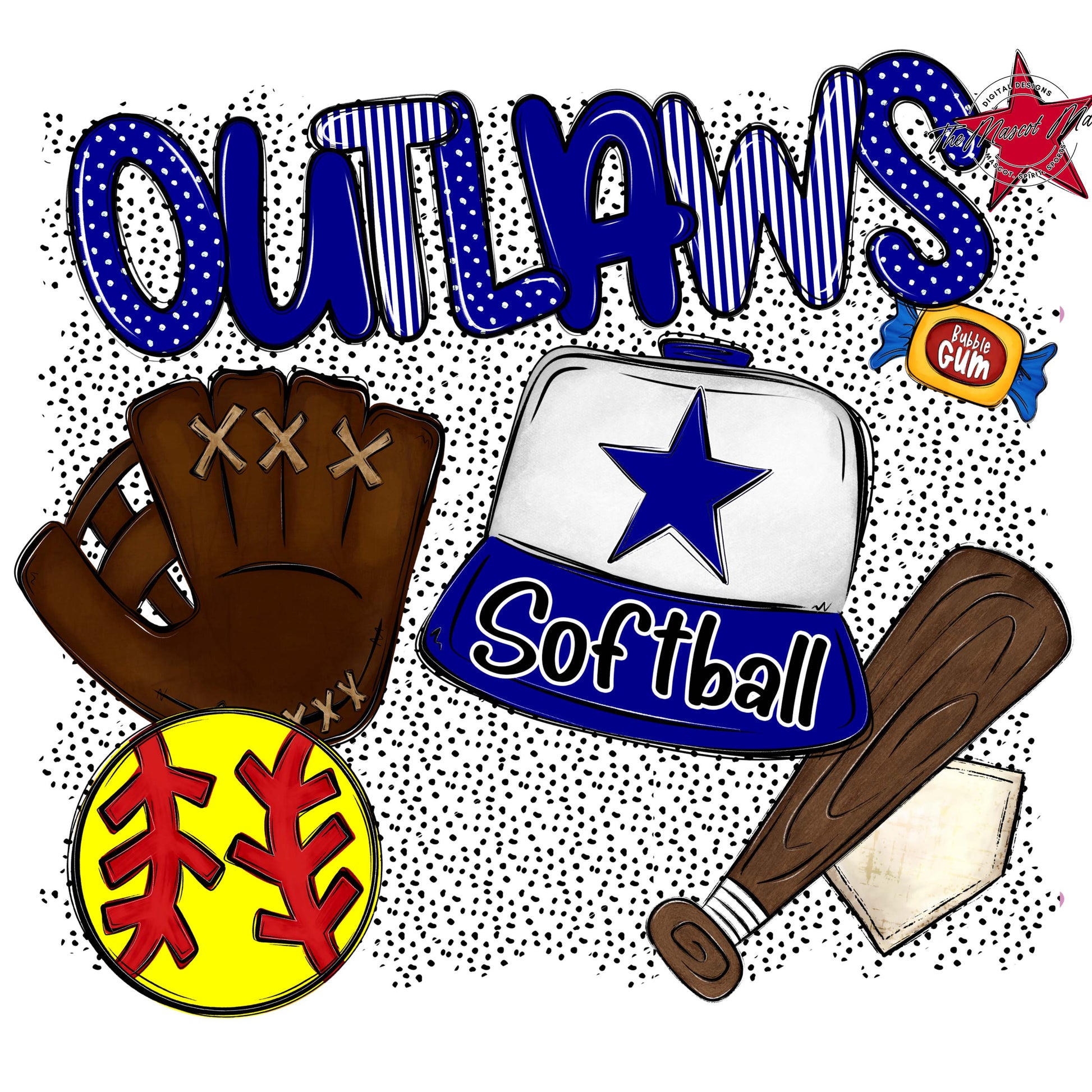 Outlaws Softball Spirit-Blue