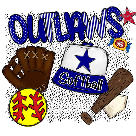 Outlaws Softball Spirit-Blue