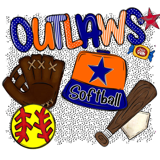 Outlaws Softball Spirit-Blue & Orange