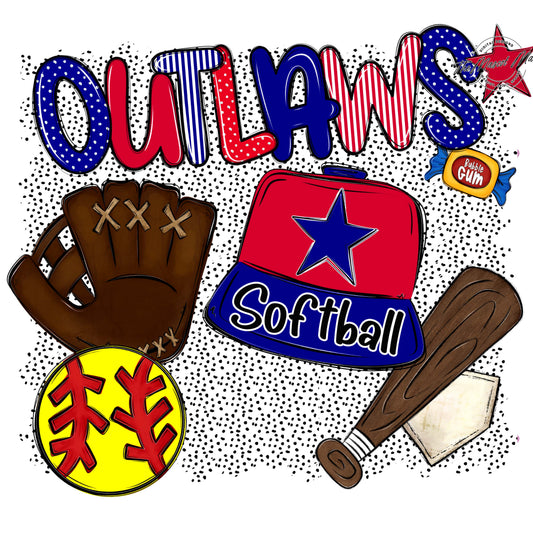 Outlaws Softball Spirit-Blue & Red