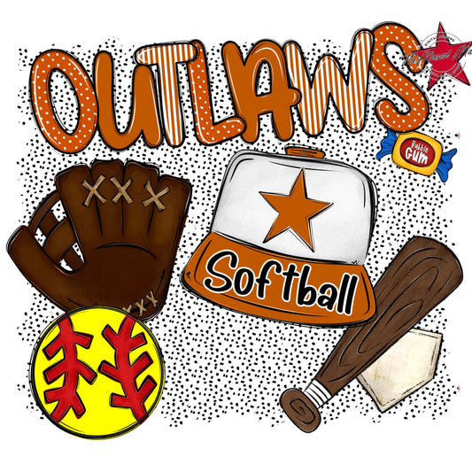 Outlaws Softball Spirit-Burnt Orange