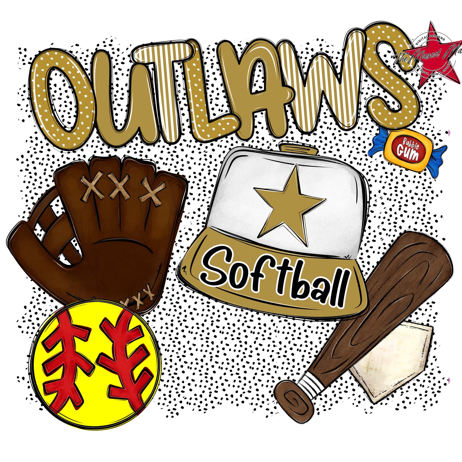 Outlaws Softball Spirit-Gold