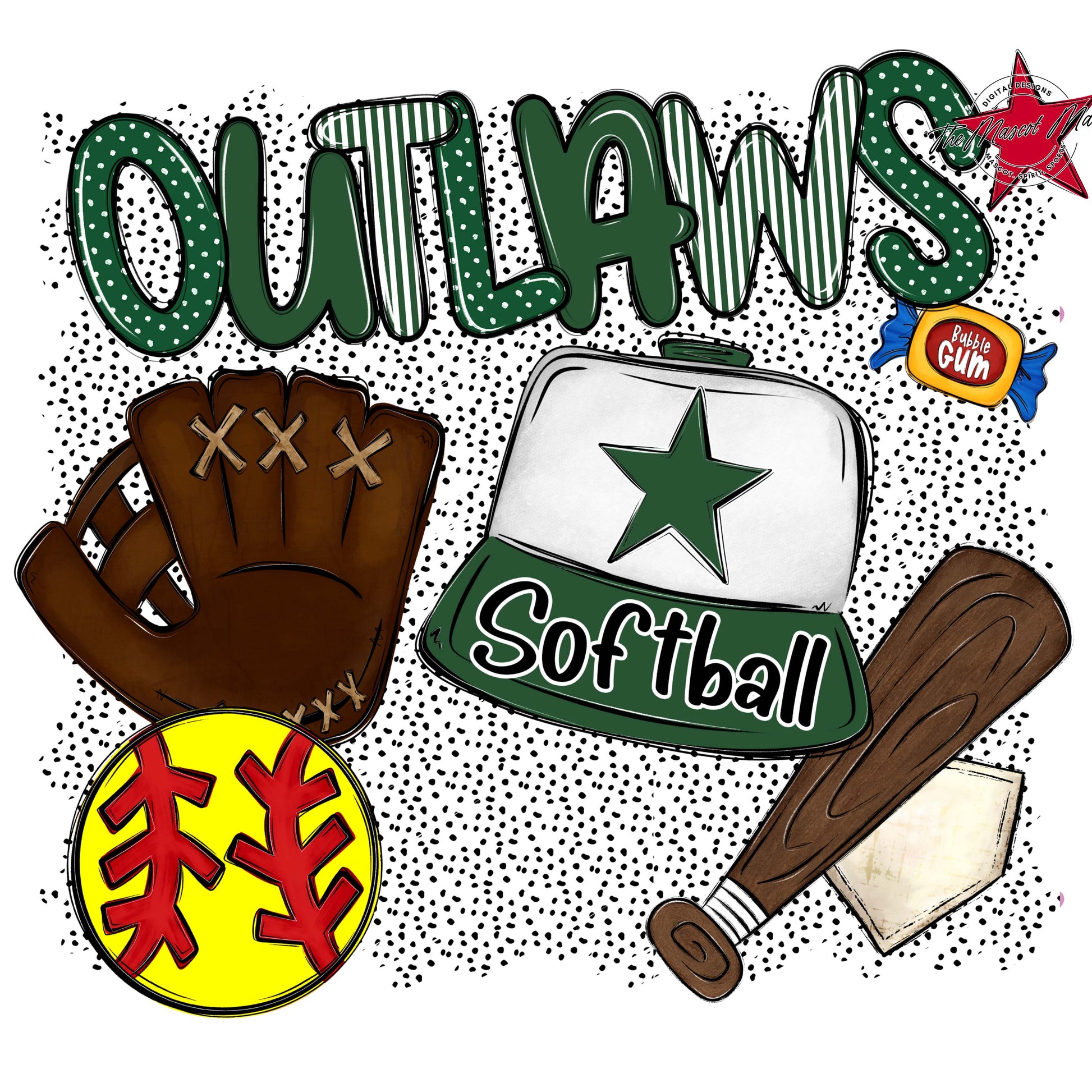 Outlaws Softball Spirit-Green