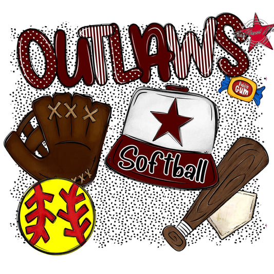 Outlaws Softball Spirit-Maroon