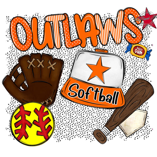 Outlaws Softball Spirit-Orange