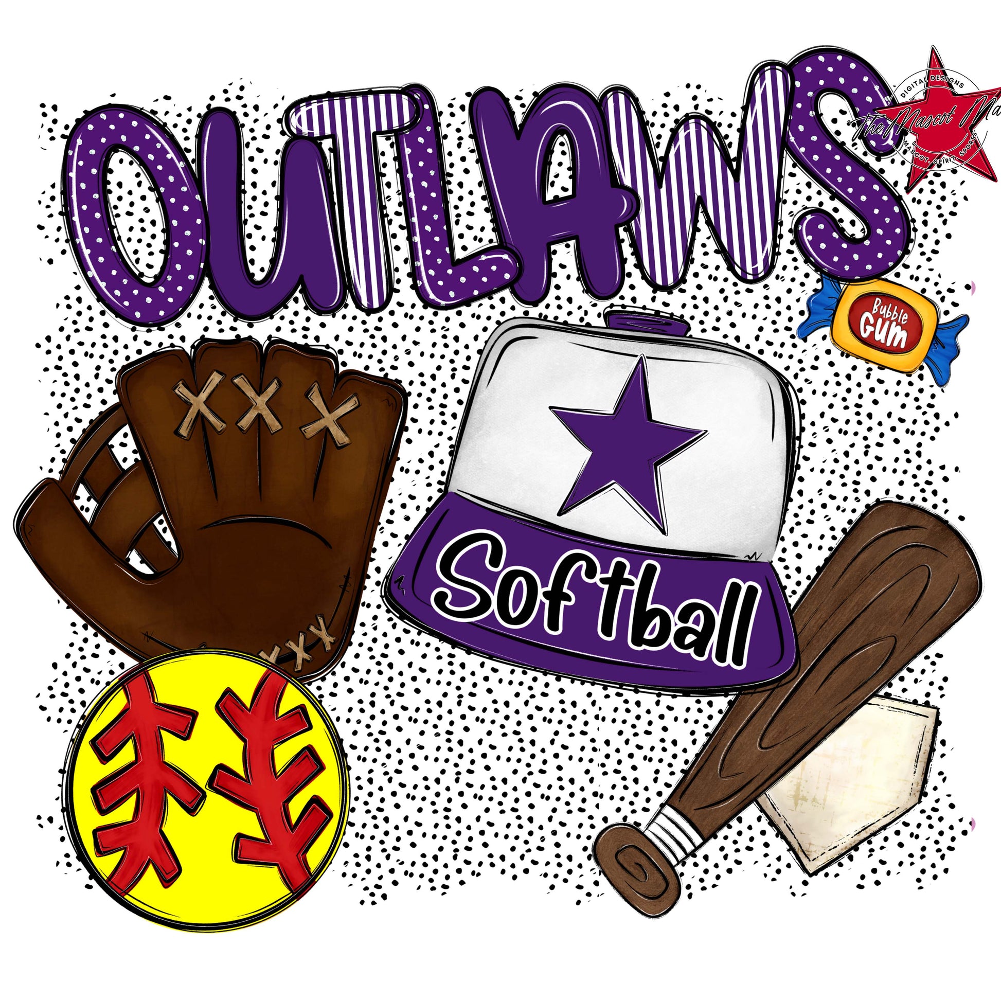 Outlaws Softball Spirit-Purple