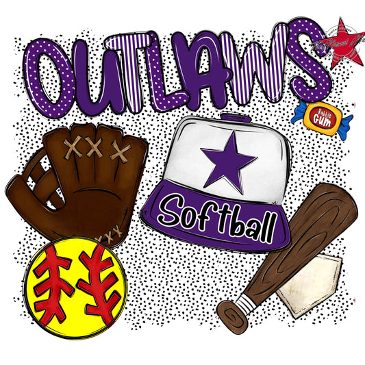 Outlaws Softball Spirit-Purple
