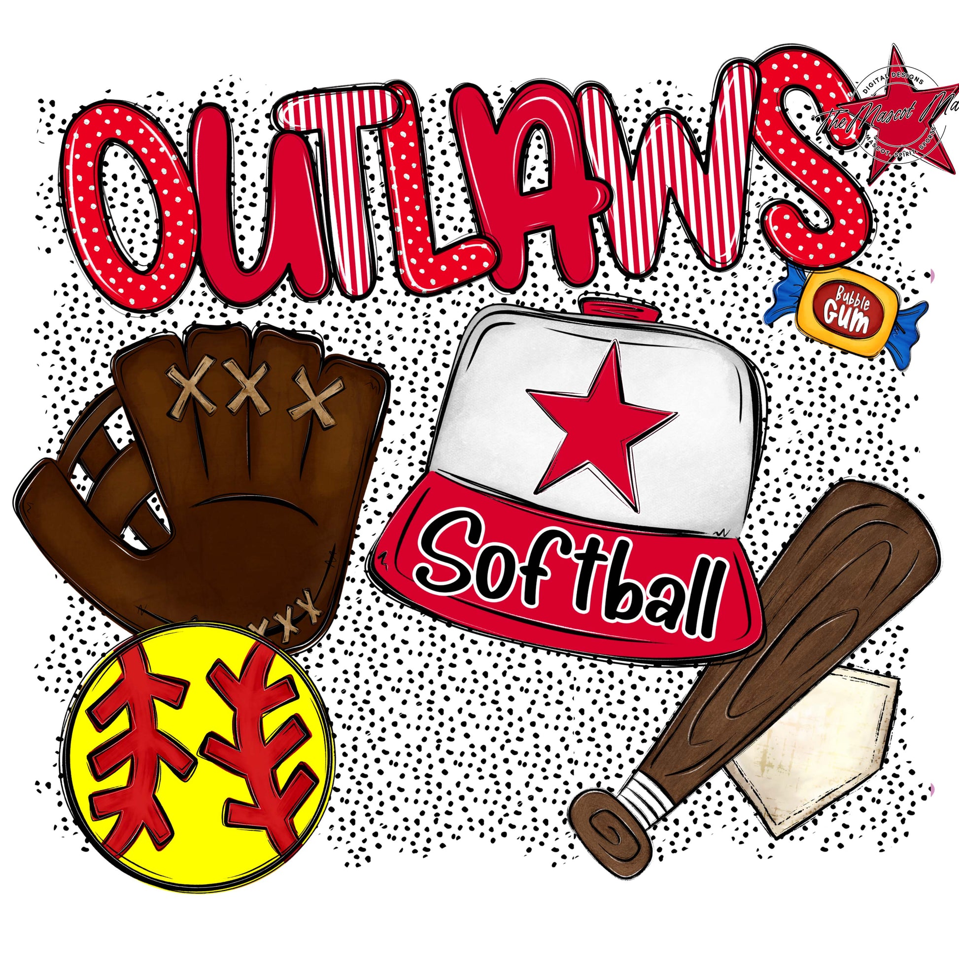 Outlaws Softball Spirit-Red