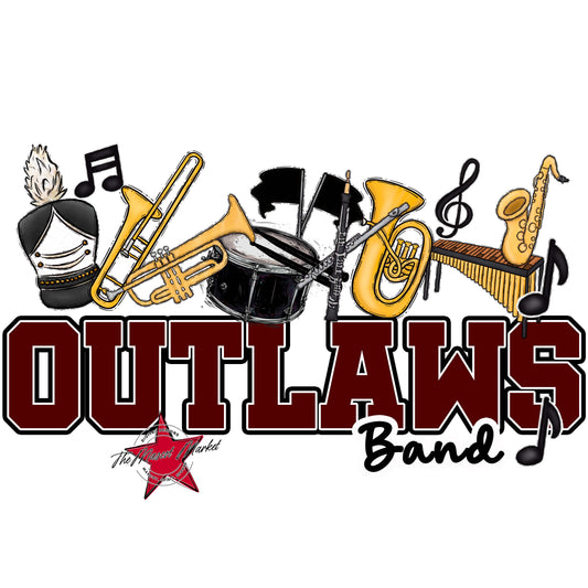 Outlaws Varsity Band-Maroon