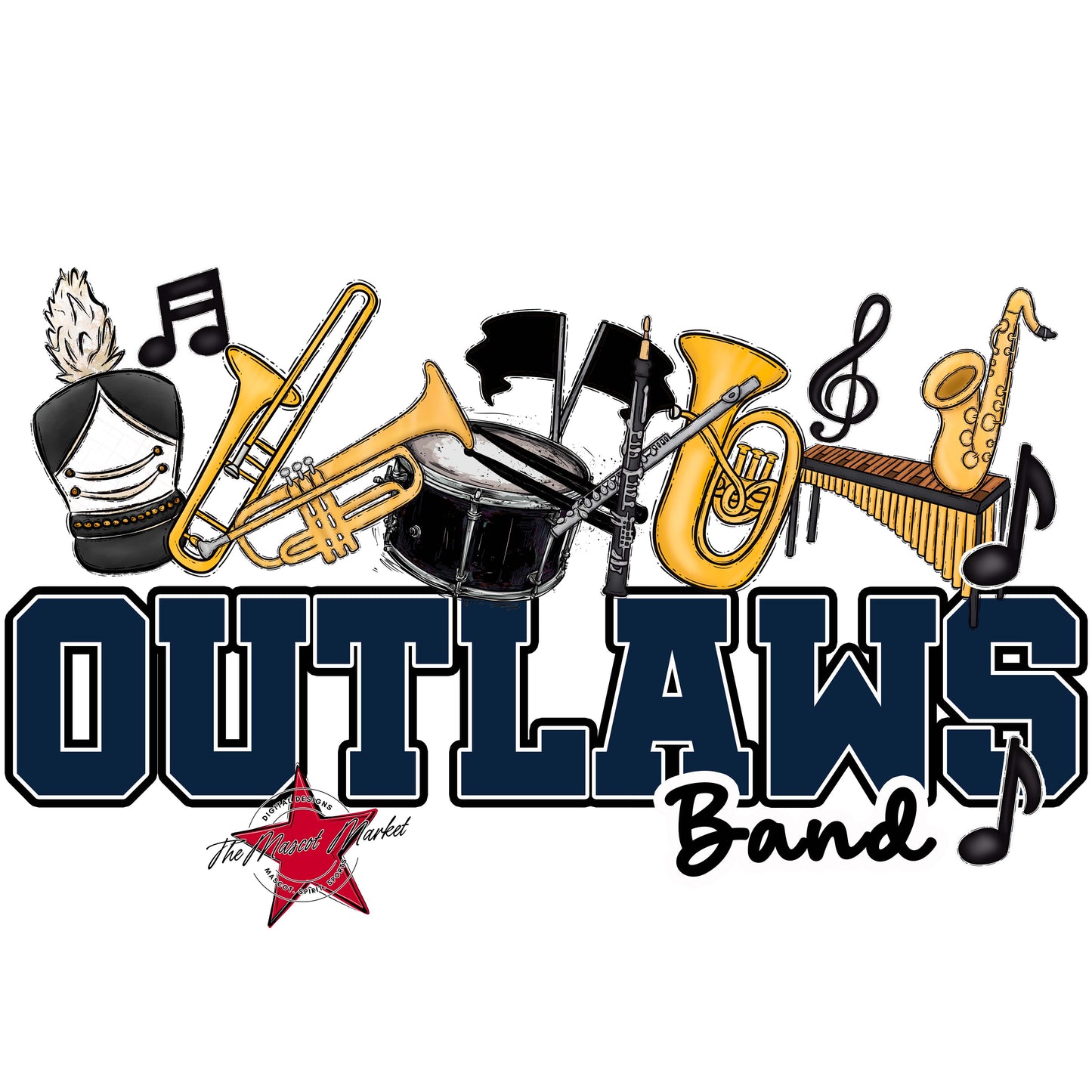 Outlaws Varsity Band-Navy