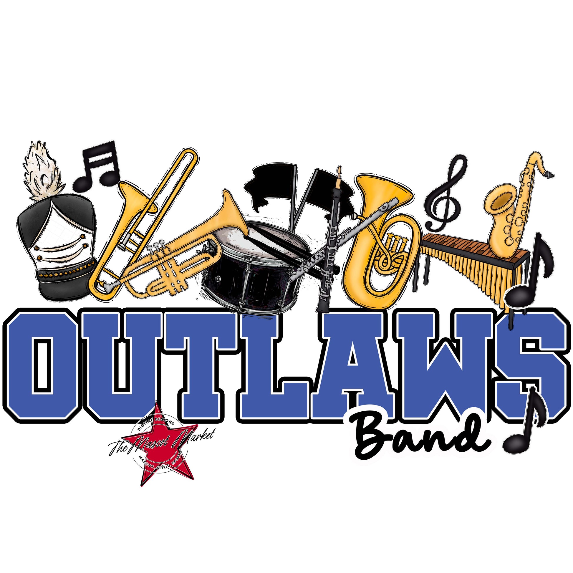 Outlaws Varsity Band-Off Blue