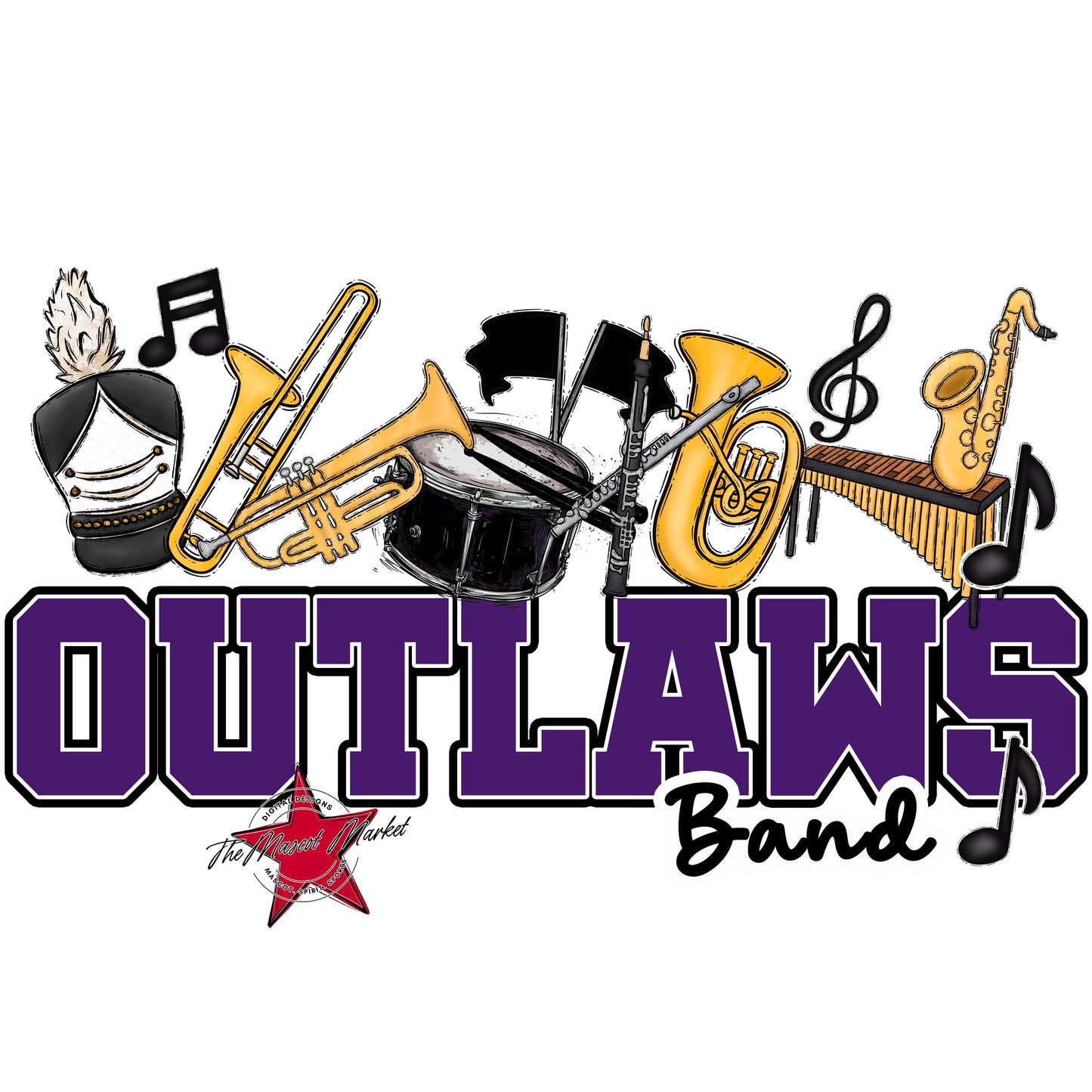 Outlaws Varsity Band-Purple