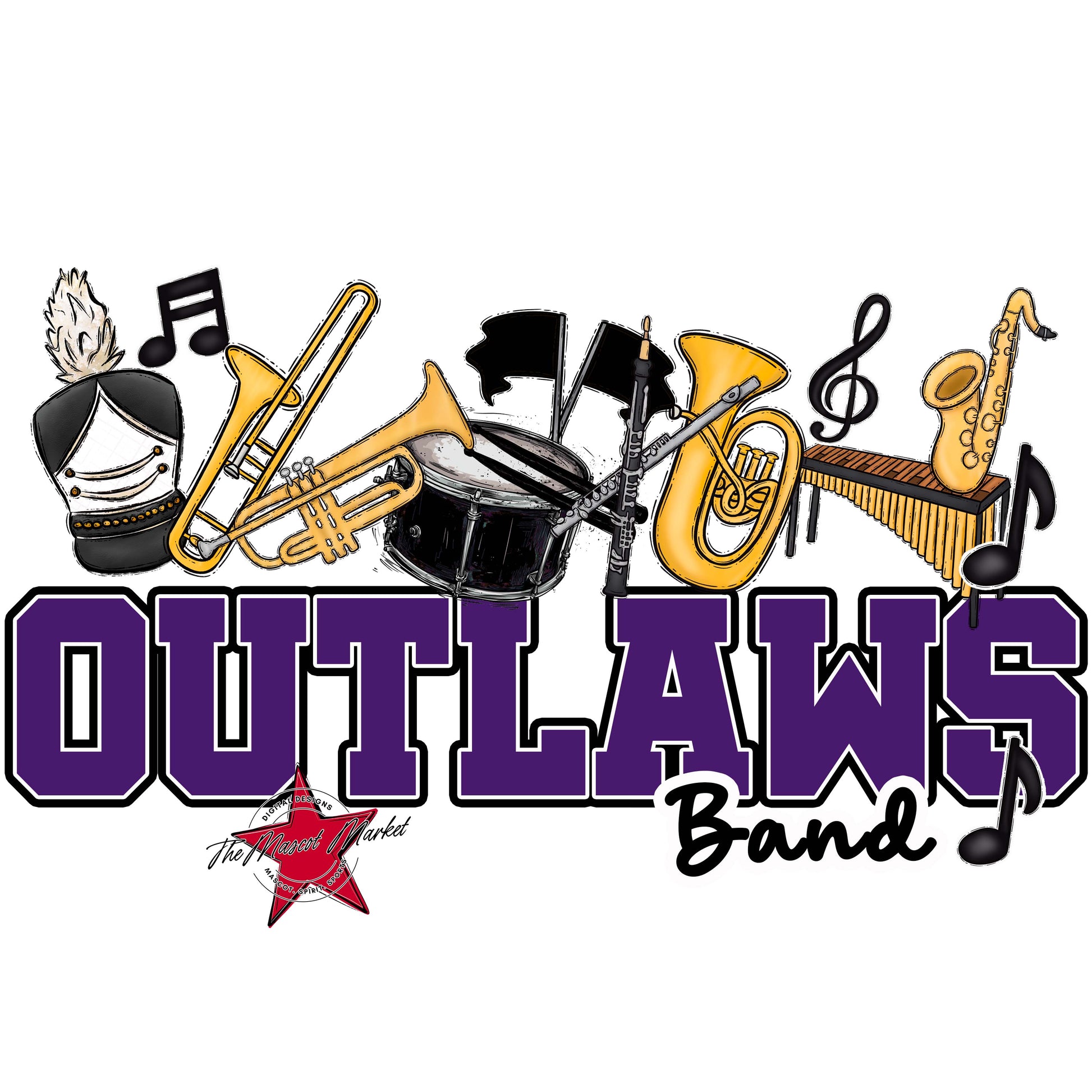 Outlaws Varsity Band-Purple