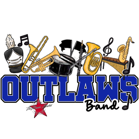 Outlaws Varsity Band-Royal Blue