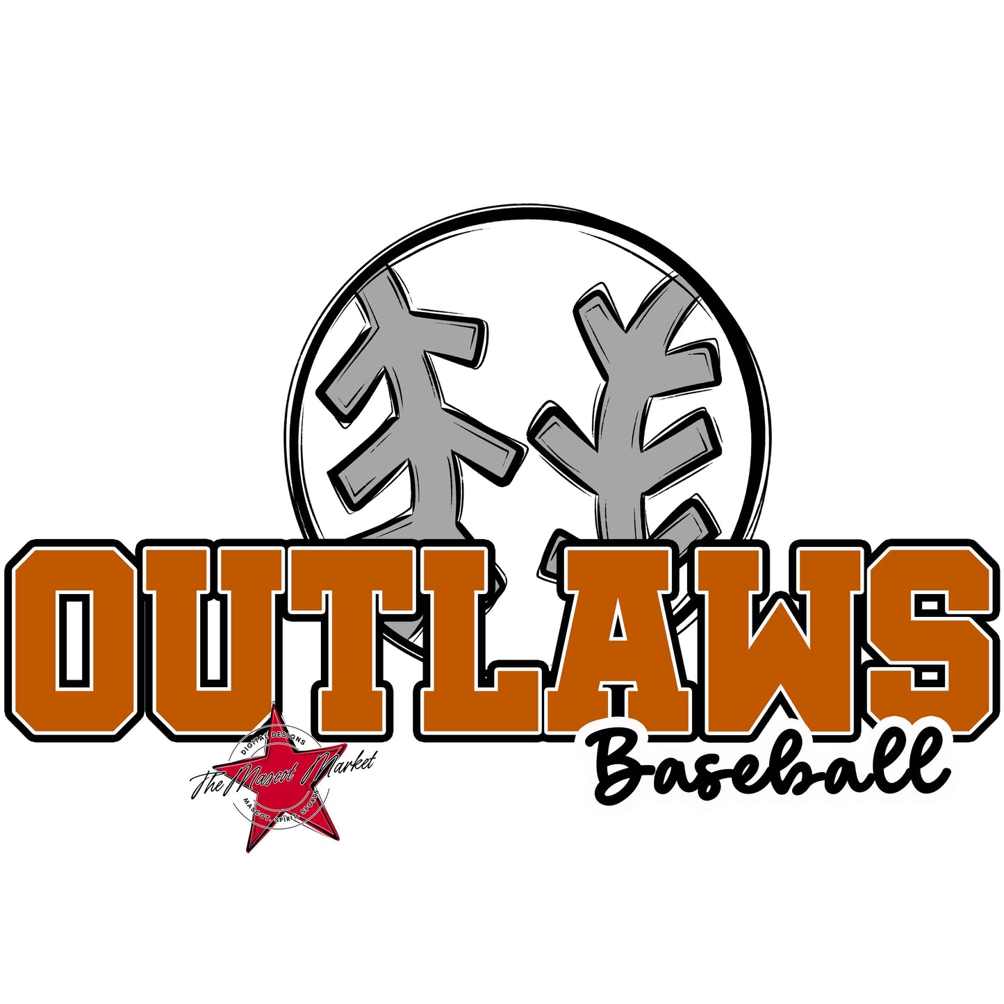 Outlaws Varsity Baseball-Burnt Orange