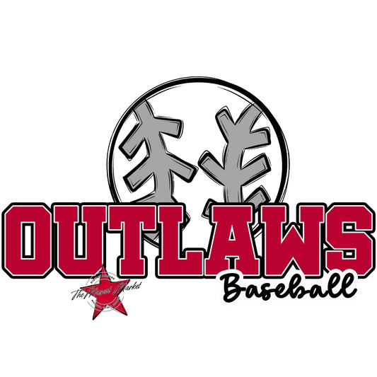 Outlaws Varsity Baseball-Dark Red