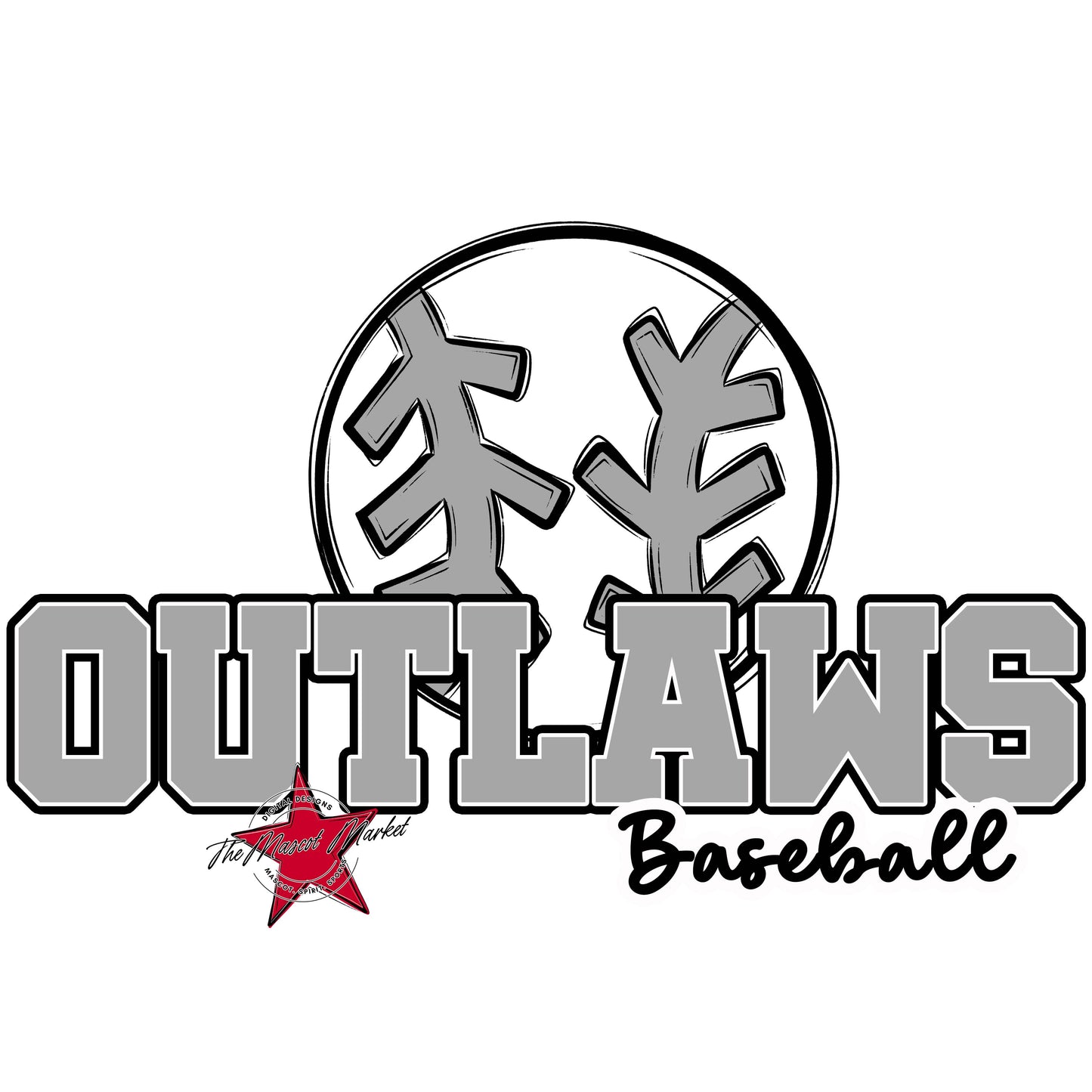 Outlaws Varsity Baseball-Grey