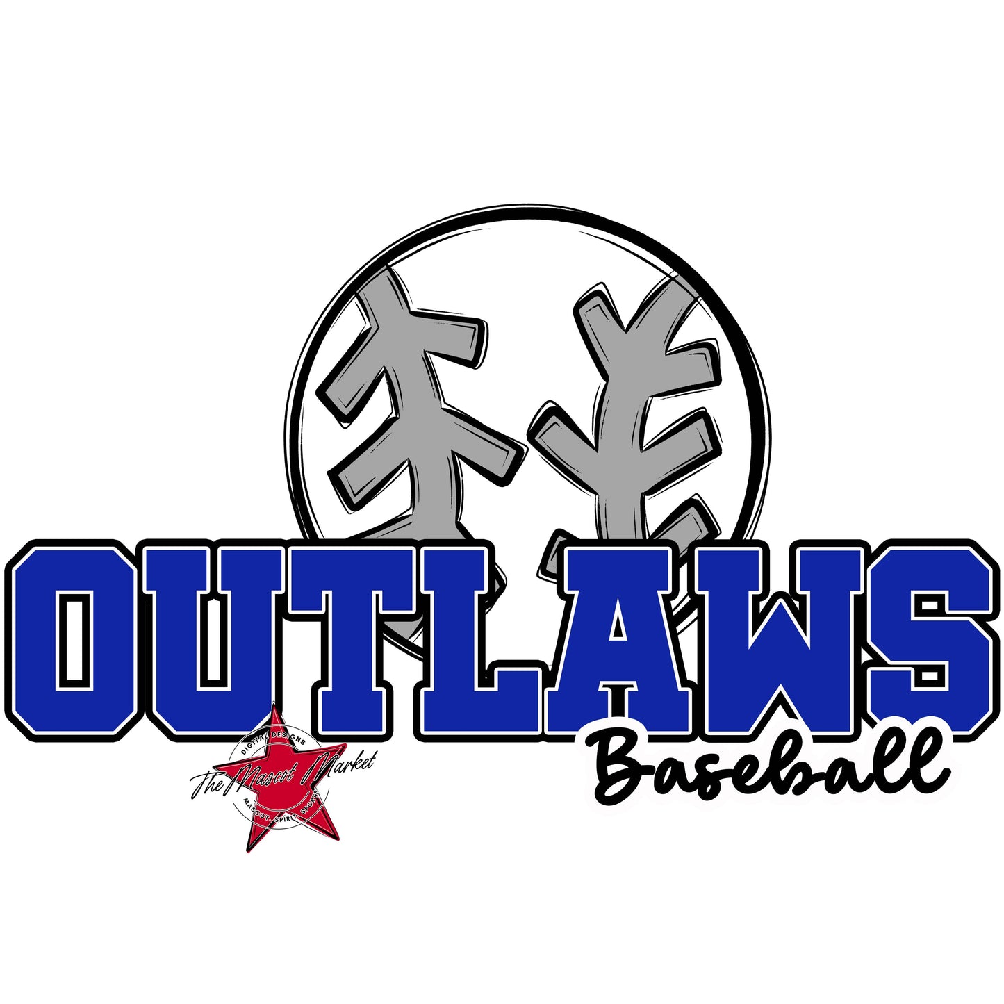 Outlaws Varsity Baseball-Royal Blue