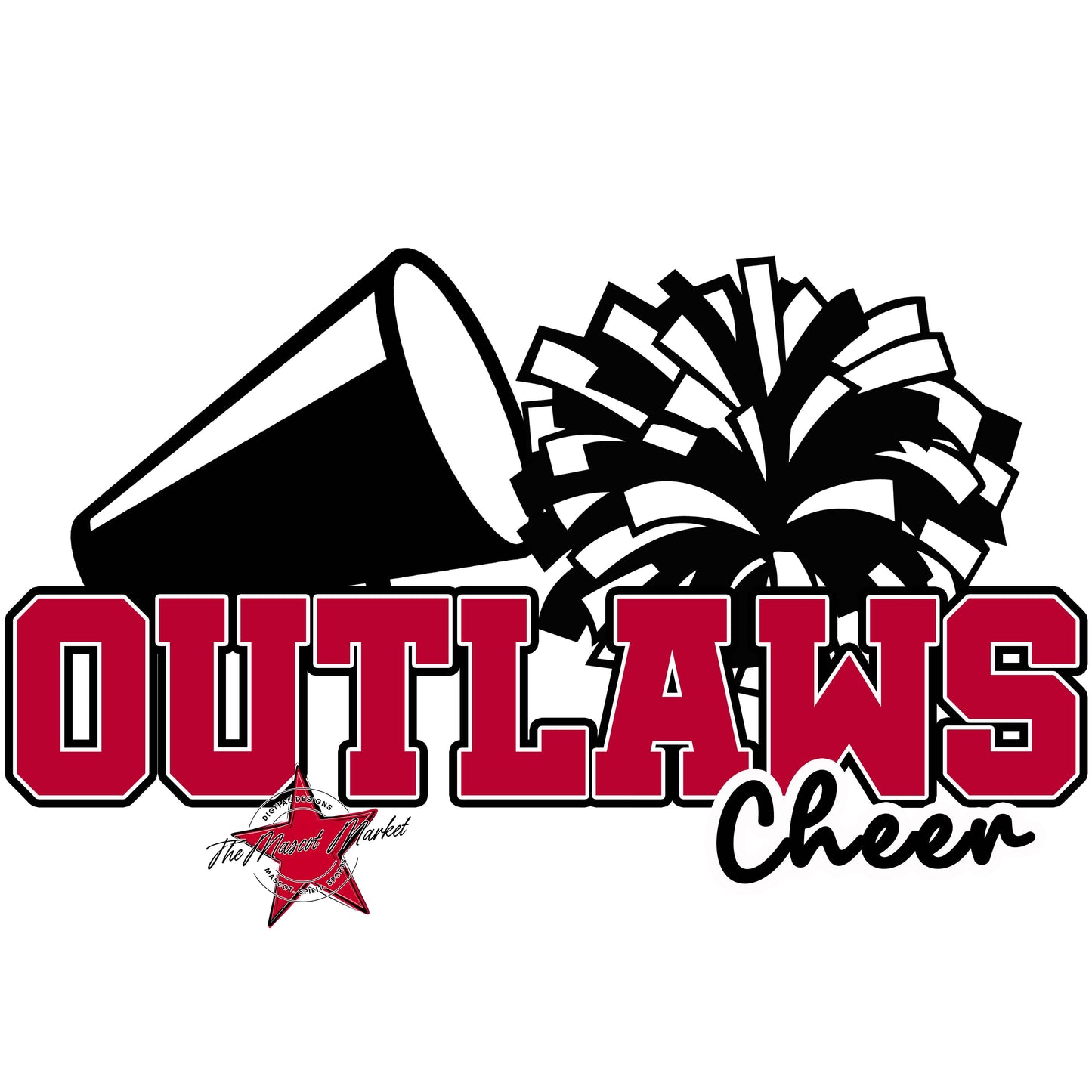 Outlaws Varsity Cheer-Dark Red