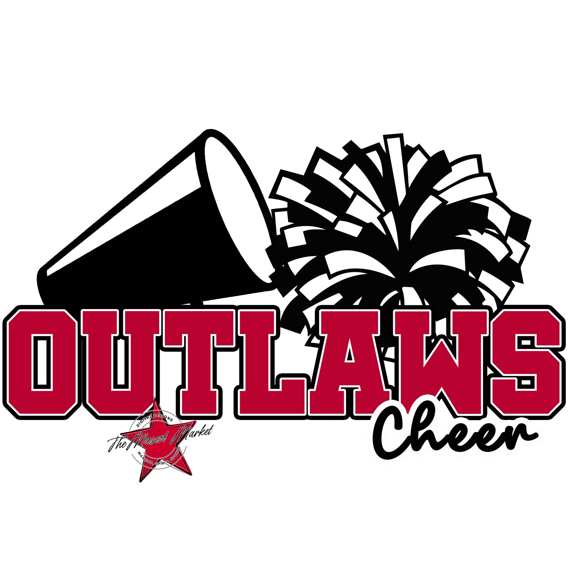 Outlaws Varsity Cheer-Dark Red
