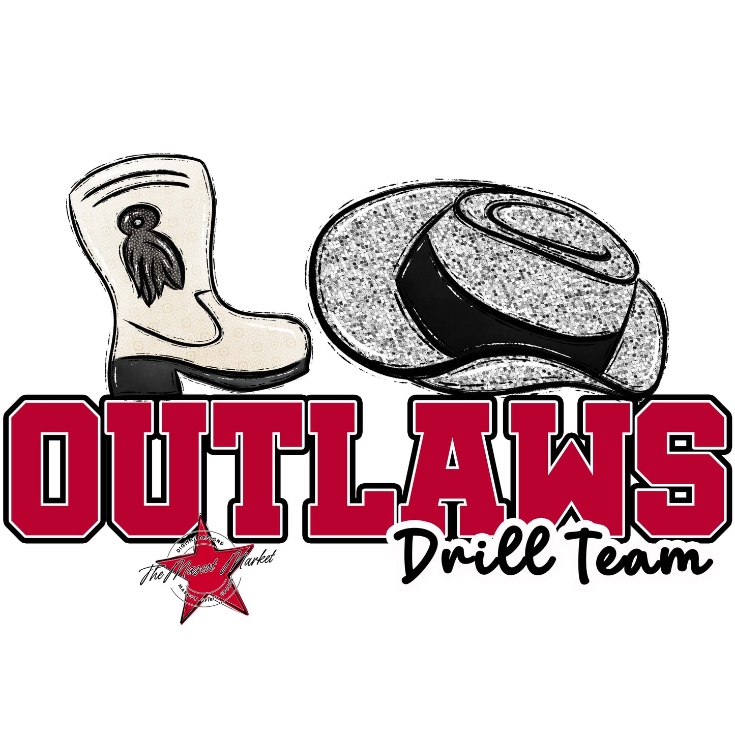 Outlaws Varsity Drillteam-Dark Red